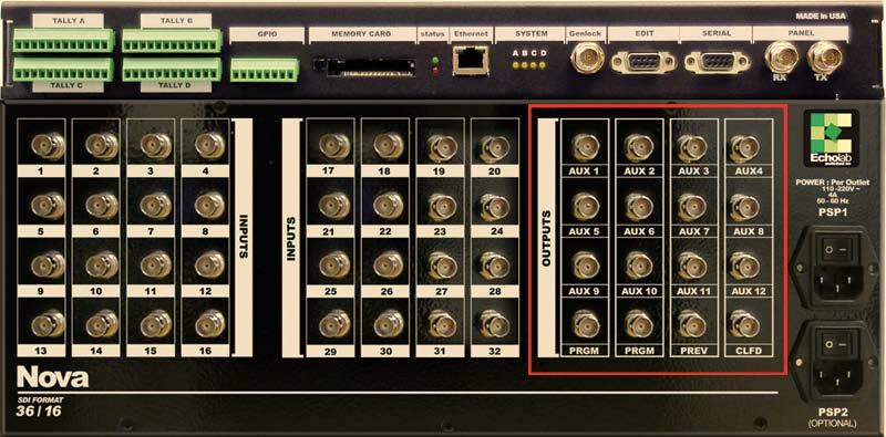 Sources Depending on the model (Nova1716 or 1732), there are 16 or 32 external SDI inputs to the switcher.