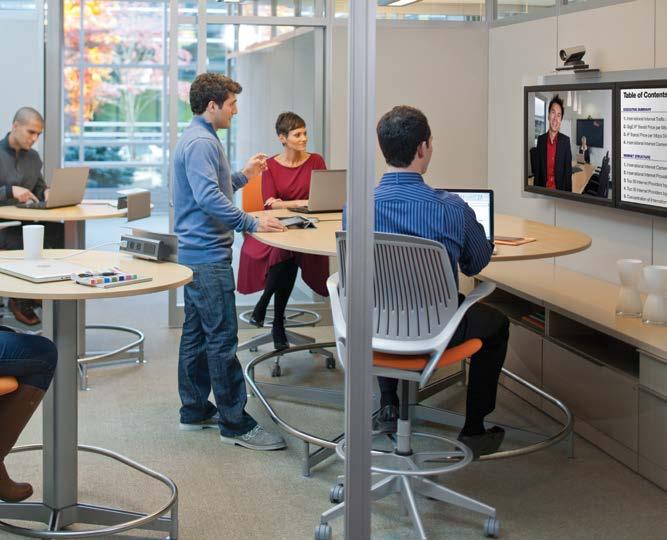 to desk height, users are invited to collaborate formally and informally.