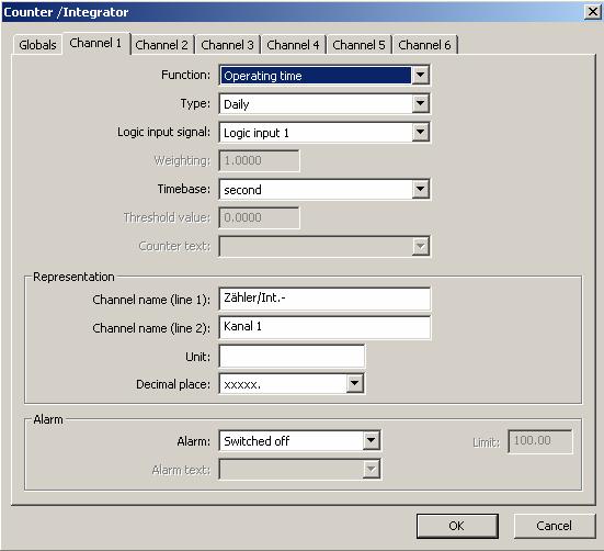 Function Timer selection Input signal A time is determined during which the input signal shall be