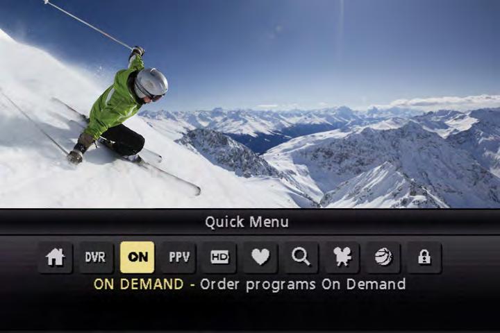 Quick Menu: Quick And Easy The Quick Menu offers shortcuts to key i-guide features.