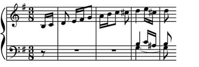 appassionato 289 Figure 10.3 The metre is disguised by the rhythmic structure at the start of the third movement of Beethoven s Piano Sonata No. 10, Op. 14 No.
