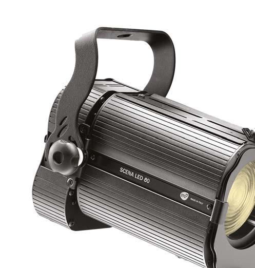 SCENA LED 80 CT ALWAYS THE RIGHT COLOR TEMPERATURE FOR ANY TELEVISION AND THEATRE APPLICATION SCENA LED 80 CT is a compact, lightweight, DMX-controlled LED projector equipped with an high-power