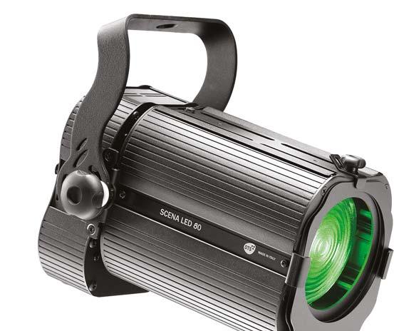 SCENA LED 80 FC THE CUTTING-EDGE REPLACEMENT OF THE CONVENTIONAL 1000 W LIGHTS, WITH COLOR MIXING SCENA LED 80 FC is a LED-based projector in a very compact and lightweight size.