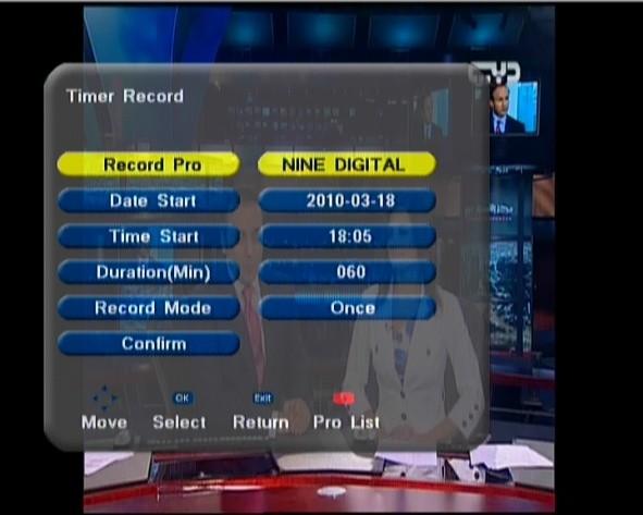The info bar on the right shows recording remaining time and record status 2.