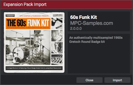 Open the MPC Software Expansion folder and locate the 60s Funk Kit Expansion Installer.XPN file.