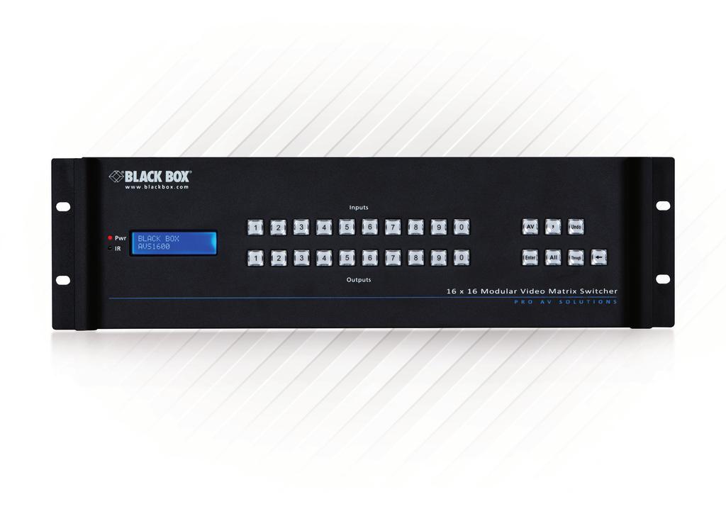 BLACK BOX MODULAR VIDEO MATRIX SWITCHER The Modular Video Matrix Switcher serves any combination of legacy AV equipment and new