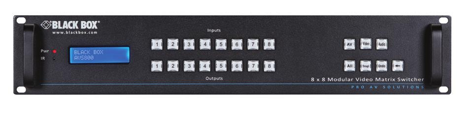 8 x 8 MODULAR #AVS800 16 x 16 MODULAR #AVS1600 2 CHOOSE INPUT CARDS The 8 x 8 switcher holds any two (2) input