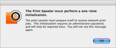 getting started The print spooler initialization window is the last step of configuration. 5. select Bonjour to locate your printer, or select Ethernet to type in a valid IP Address.