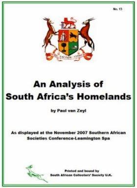 SACS Study Collection No 13 An Analysis of South Africa s Homelands As displayed by
