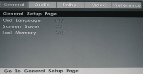 DVD Player DVD Setup Menu This allows you to edit some features in DVD mode. Please note that when features overlap with features available to edit in the main television menus eg.