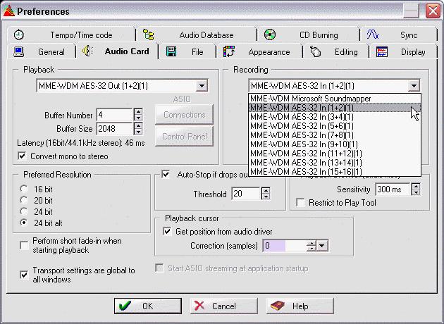 12. Operation and Usage 12.1 Playback The HDSP system can play back audio data in supported formats only (sample rate, bit resolution).