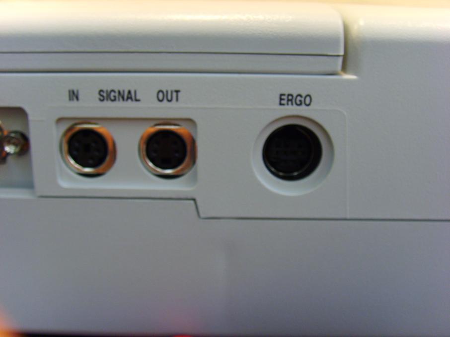 3. Connect the ECG Trigger Cable From: the BNC External ECG connection on the rear panel of the Tango M2. To: the Ergo Connector on the side panel (See picture below). ECG Trigger Connection 4.