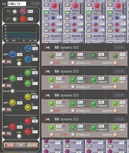 .. The EQ section comprises four user-configurable parametric filters and a pair of swept High-pass and Low-pass filters.