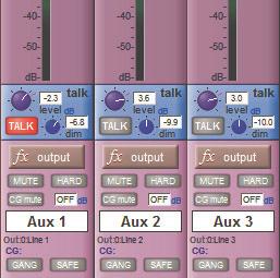 select list for the Talk button. This is implemented as a Talkback Input channel which uses a single engine processing channel to provide the aux sends.