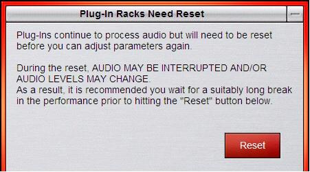 To re-initialize (reset) the racks: 1 In the Plug-In Racks Reset dialog, click Reset to begin the plug-in rack re-initialization.