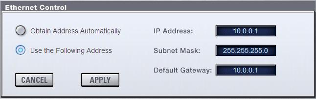 Setting VENUE and Client IP Addresses You can set the IP addresses of your VENUE system and client computer manually or automatically.