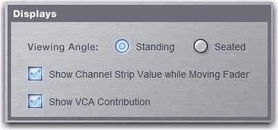 Turning Channel VCA Indication On and Off By default, channel VCA indication is on. You can turn off VCA indication in the Options > Interaction page.