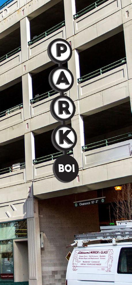 The main ParkBOI colors are white and black, with the bright green accent.