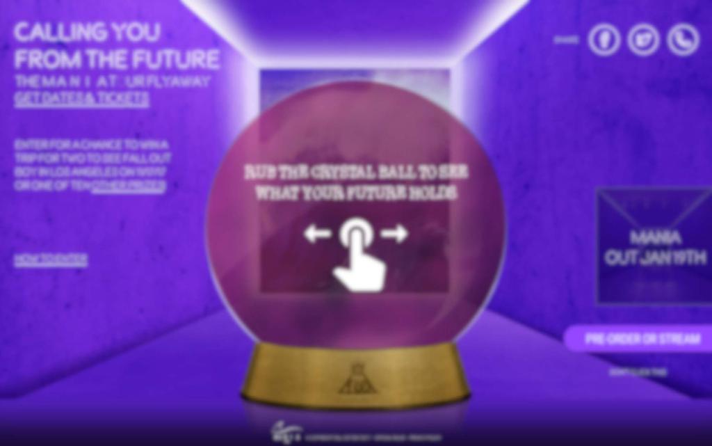 FALL OUT BOY INTERACTIVE 'CRYSTAL BALL' WEBSITE TO