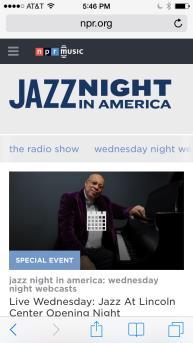 org Jazz Night in America hub featuring weekly live chats and live video