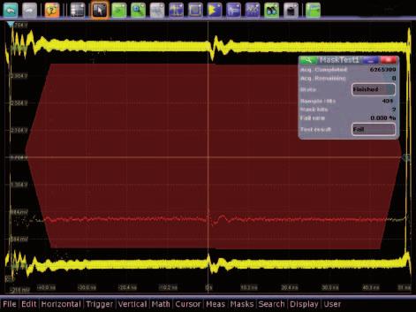 The possibility of overlapping the FFT means that the R&S RTO oscilloscopes are also able to correctly display intermittent signals such as pulse-type interferers.