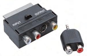 connection of a notebook or PC with 7 pin AV output to video equipment and a digital amplifier - Output is divided into S