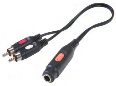 5 mm 2 x RCA plug <-> socket 3.5 mm Audio - To adapt a 3.5 mm stereo connection to equipment with RCA sockets 2.5 mm / 3.5 mm / 6.
