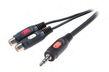 3 mm <-> 2 x RCA socket - To adapt a stereo RCA connection to a 6.