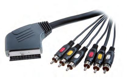 42023 RCA / Scart adapter OUT 3x RCA socket <- Scart plug (OUT) Video - To adapt equipment with Scart sockets to equipment with RCA sockets - Signal direction is from Scart to RCA VK 16-N 2.