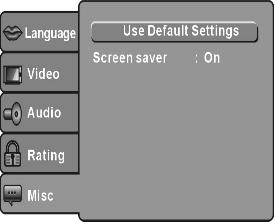 Rating Setup Select the Rating tab in the Setup Menu to access this submenu. Parental Control: Set a rating limit for restricted viewing. DVDs above the limit will require a password to be played.