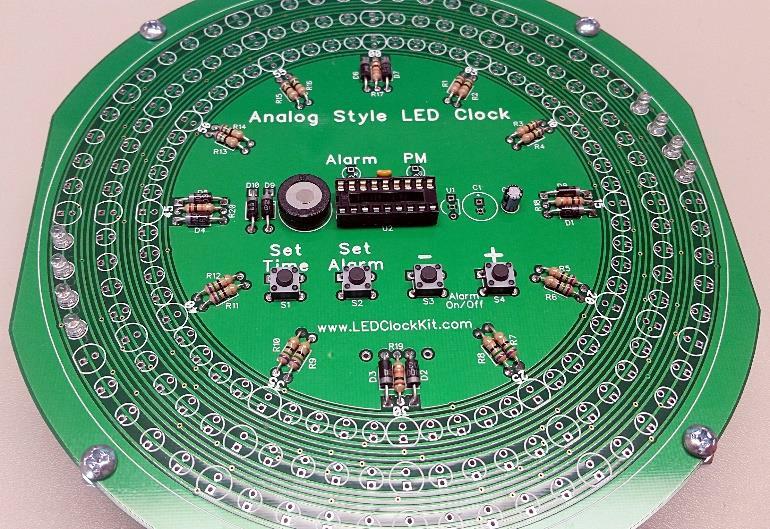 You will place the large LEDs there later. You can place a few of the small LEDs at a time say four on each side and solder and trim the leads, then place more.