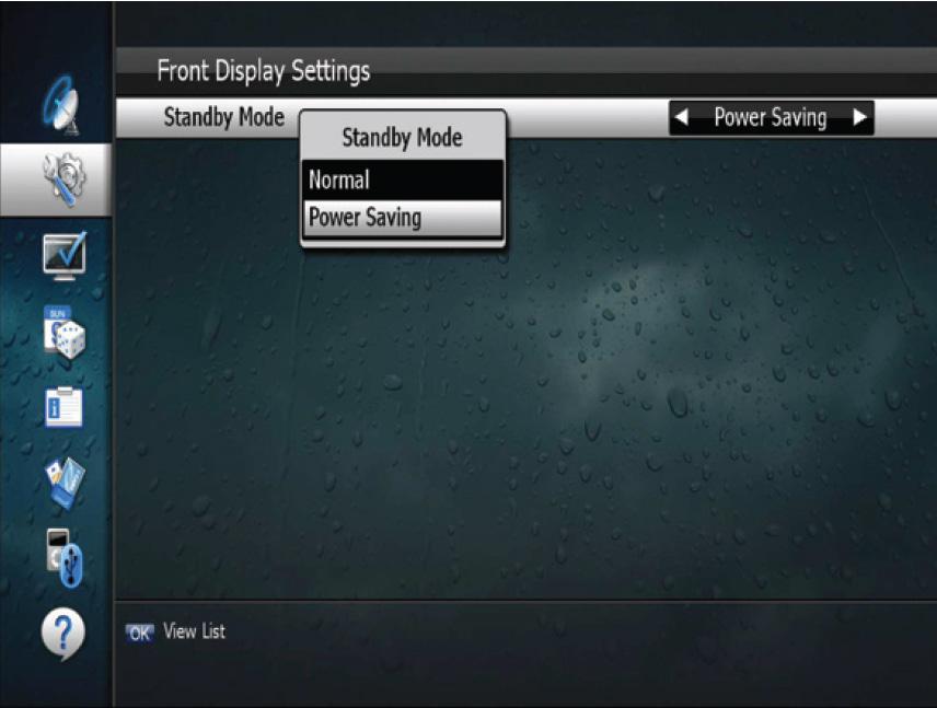 6.2 System Setting ➐ Front Display Setting This submenu allows you to set the Standby Mode. <Figure 6.2.8> Standby Mode: Select the Standby Mode.