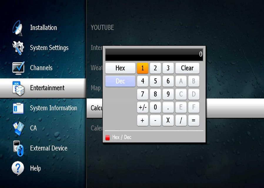 6.5 Entertainment ➎ Calculator This feature allows you to use a