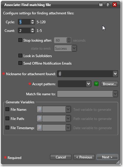 6. In the next dialog that appears, configure the settings for attachment files using the same controls you use for configuring source video files. 7. Click Finish.