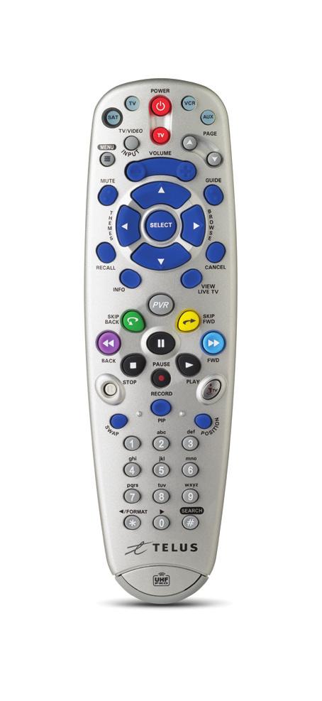 Your remote control SAT Switches your remote to satellite mode TV Switches your remote to TV mode POWER Turns the device you re controlling on and off VCR Switches your remote to VCR mode; also works