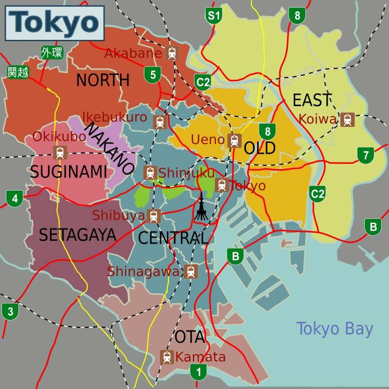 B.3 TOKYO Figure 122. Map of eastern Tokyo http://wikitravel.org/en/file:new_tokyo_map.