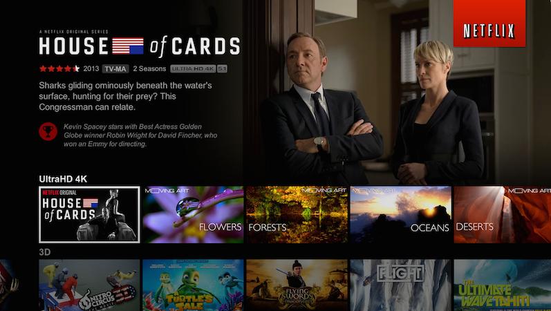 Content for UHD Displays Web delivery Netflix s House of Cards now streaming in UltraHD