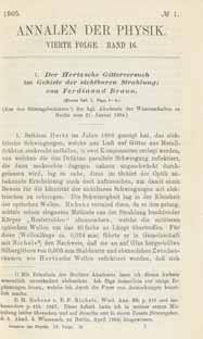 246 [ANNALEN DER PHYSIK.] 5 volumes of Annalen der Physik, featuring articles by MAX VON LAUE, KARL FERDINAND BRAUN, MAX BORN, and ARNOLD SOMMERFELD. Leipzig: Johann Ambrosius Barth, 1905-15. 8vo.