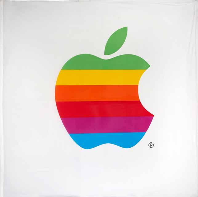 287 287 APPLE COMPUTER, INC. An original European headquarters flag, approximately 76½ x 75 inches, ca 1996.