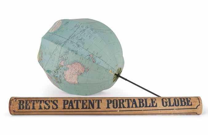 19 18 18 COLLAPSIBLE GLOBE; BETT, JOHN. Bett s Patent Portable Globe Compiled from the Latest and Best Authorities. London: George Philip & Son Ltd, c.1860. A 15 inch (37.