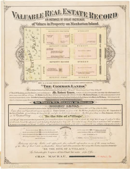 Image Title: Valuable Real Estate Record. An Instance of Great Increase of Values in Property on Manhattan Island, 1874. Museum of the City of New York, J. Clarence Davies Collection, 29.100.