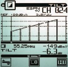 4 Tilt mode Tilt measurement is a fast and effective method to balance line extenders and in-home amplifiers. Customized channel plans Channel plans can be built, stored, and edited.