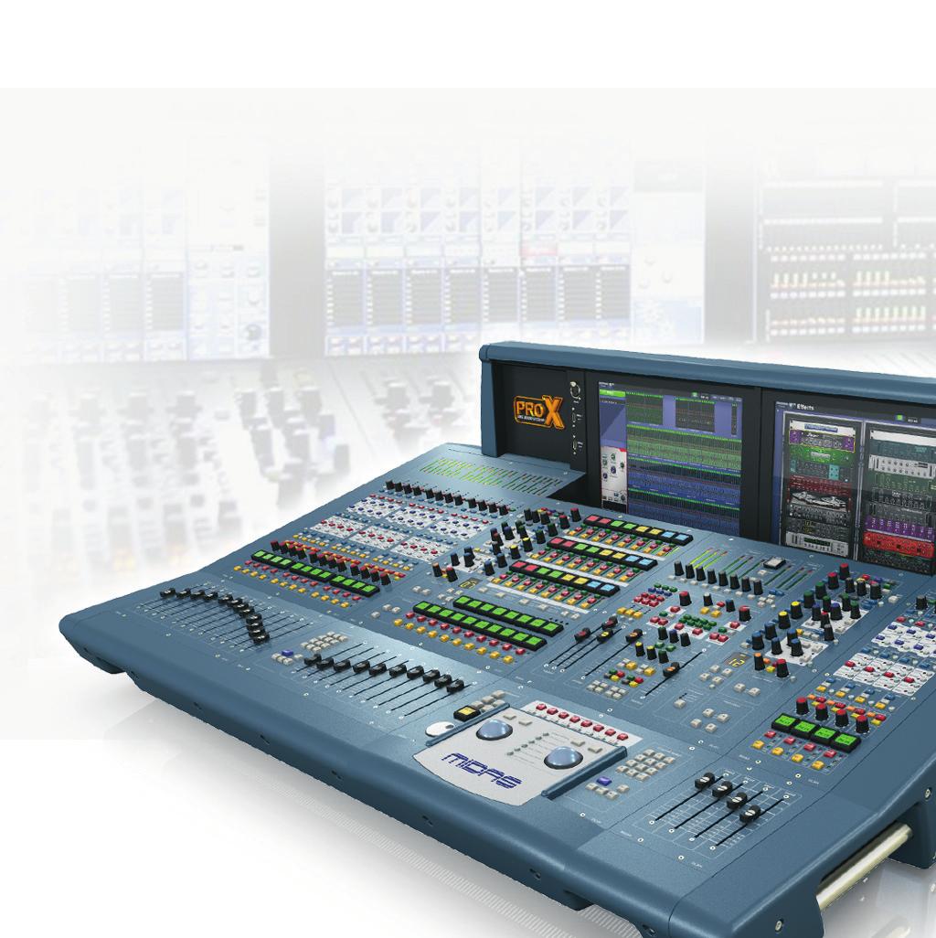 Live performance digital console control centre with up to 168 simultaneous inputs 99 time-aligned and phase-coherent mix buses HyperMAC and AES50 networking allows up to 288 inputs and 294 outputs @