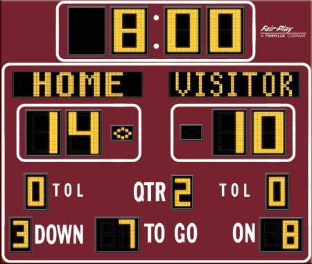 With standard sizes ranging from 14-45-feet wide, we offer scoreboards that are a perfect fit for facities and budgets.