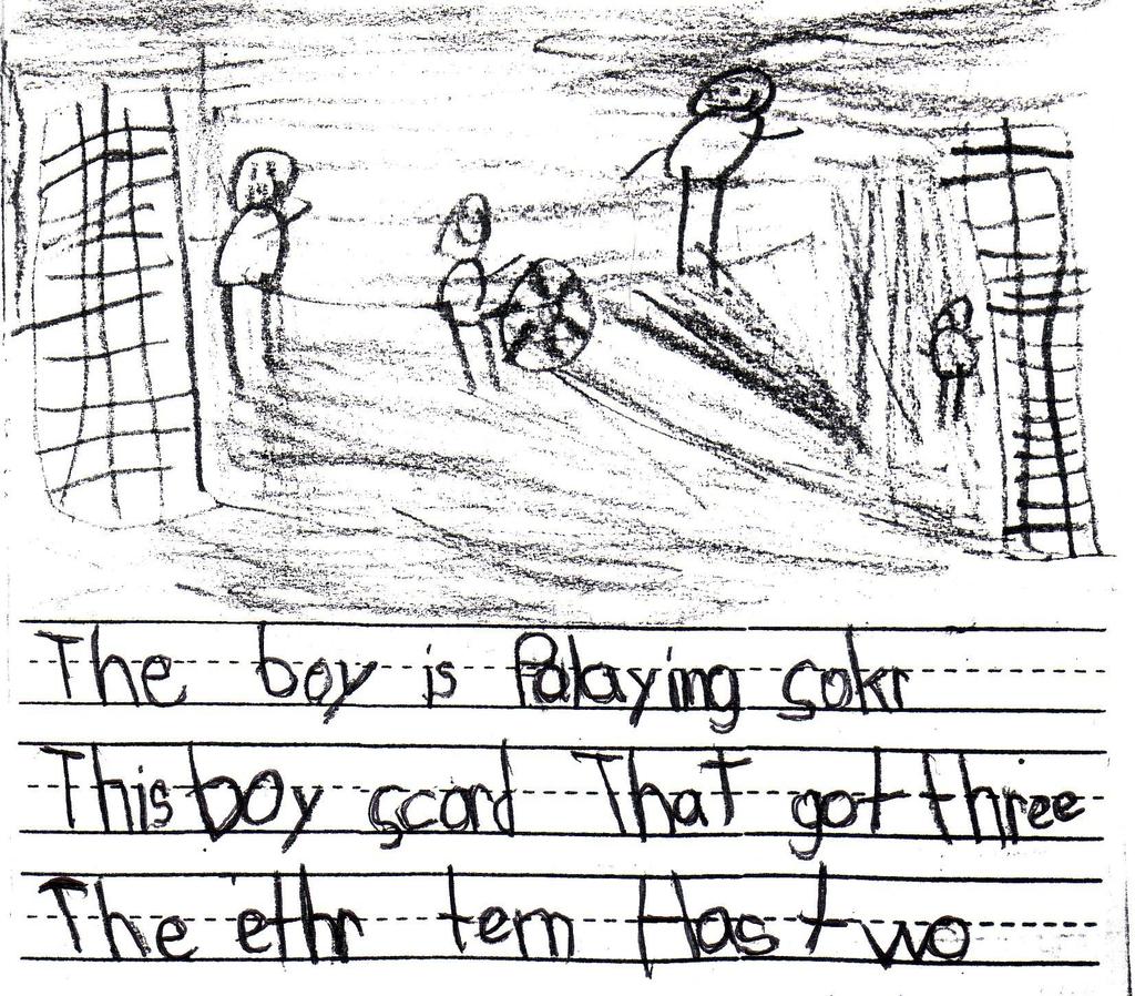 Sample 3 Discussion: This sample deals with a familiar topic (soccer). It is written in third person, and is more like a story than a journal entry.