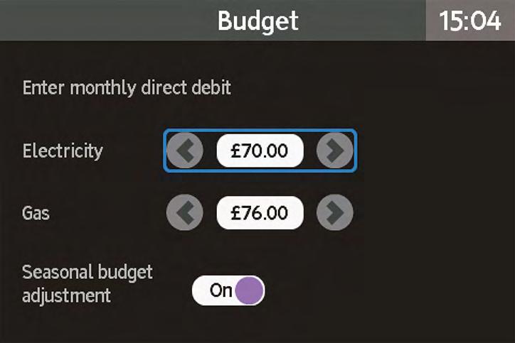 Use the buttons to scroll through options and to select. The buttons will then change your budget. Brightness Set the brightness of the screen.