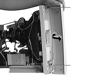 Take Apart Speaker Grilles - 18 Hook 3 Gently tilt the speaker grille toward the display face to release it from the bezel hooks.