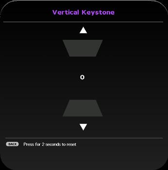 Correcting keystone Keystoning refers to the situation where the projected image is noticeably wider at either the top or bottom.