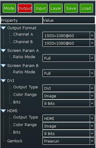 Output Format Select the output format of CHA by selecting from scrolling down list.