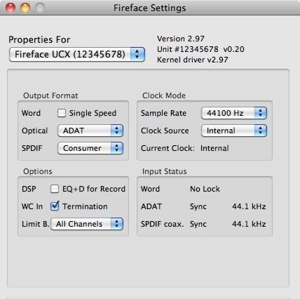 16. Configuring the Fireface UCX 16.1 Settings Dialog Configuring the Fireface is done via its own settings dialog. Start the program Fireface USB Settings.